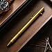 Origin-Joy 1 Pack Stainless Steel Bolt Action Pen Set, Heavy Duty EDC Pocket Gel Tactical Pen With 4 Ballpoint Refills (Gold Vacuum Titanium Plating)