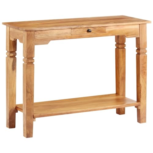 Mesa de entrada fina en madera de acacia para decorar un recibidor moderno