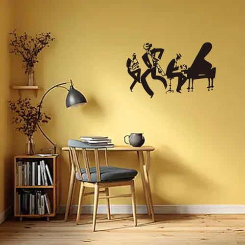 Vinilo decorativo musical saxofón y piano 22x15 in miniatura 2