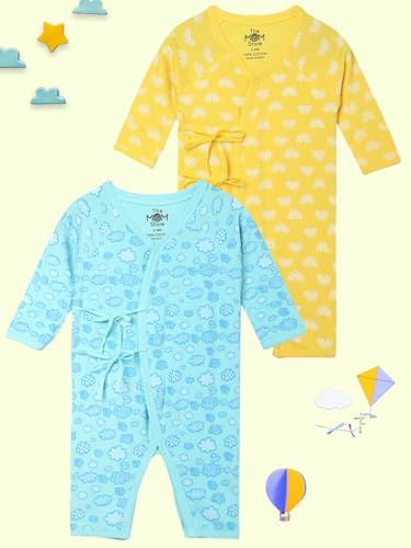 Image of The Mom Store Baby Romper Jabla Style Combo For Boys And Girls | Cotton | Soft Infant Bodysuit | Trendy Stylish Sleepwear For Newborn Baby | Printed | Unisex Comfortable Everyday Baby Wear