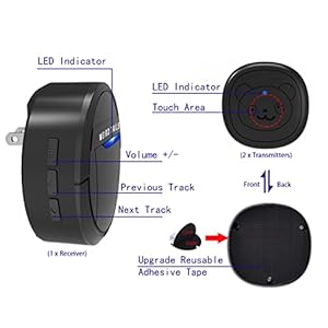 Wifi Doorbell Canine Bells for Potty Coaching Ip55 Waterproof Doorbell Chime Working at 950 Toes with 55 Melodies 5 Quantity Ranges Led Flash 1 Receiver 2 Transmitters  Cucciolini Doodles Wi fi doorbell canine bells for potty coaching ip55 waterproof doorbell chime working at 950 toes with 55 melodies 5 quantity ranges led flash 1 receiver 2 transmitters   cucciolini doodles