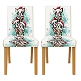 Stuhlhussen für Esszimmerstühle, dehnbar, waschbar, Spandex, lustig, dekorative Schonbezüge für Urlaub, Küche, 2 Stück