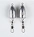 Sinrier Fishing Weight BulletSinker Rolling Swivel with Interlock Snap Connector Inline Long Shanked Wide Gap Hook Set