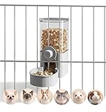 Auto Gravity Food Dispenser for Cage Hanging, 41OZ Capacity Hanging Automatic Pet Cage Feeder, Food Bowl for Cats Dogs Rabbit Ferret Chinchilla Bird Hedgehog Guinea Pig (Grey)