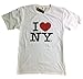 I Love NY New York Short Sleeve Screen Print Heart T-Shirt White Small