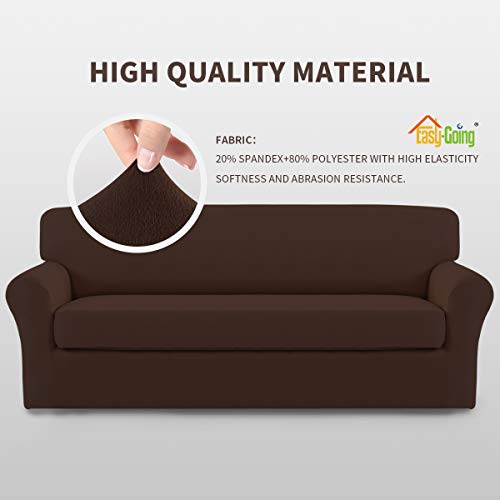 Image of Easy-Going 2 Pieces Stretch Couch Sofa Slipcover Washable