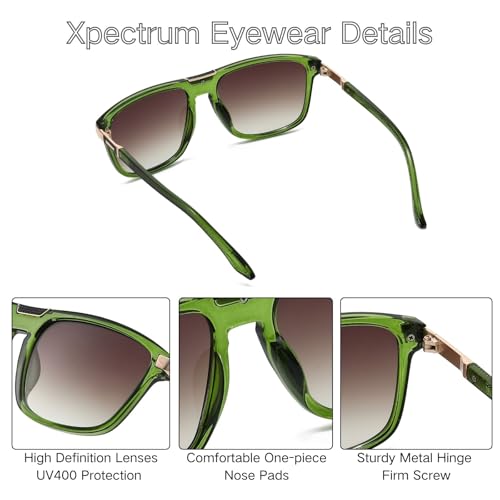 Image of Xpectrum Retro Rectangular Square Sunglasses for Men Women Vintage 70s 80s Mobster Gangster Style Rectangle Shades