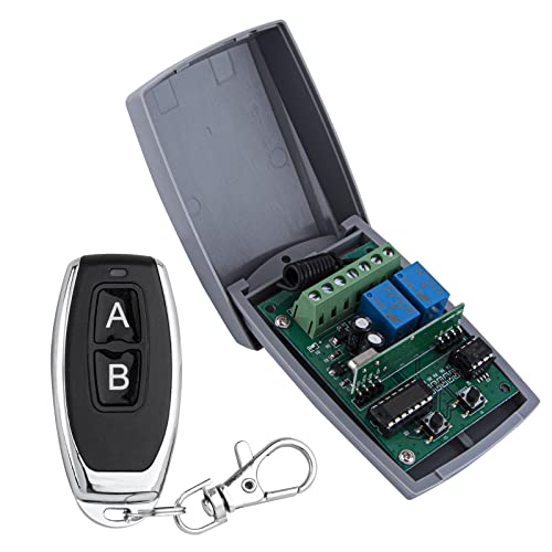 433 MHz Wireless Fernbedienung Schalter + Garagentor Fernbedienung, 12V-24V DC Wireless Automation Receiver Kanalempfänger mit Garagentor Handsender Garagentoröffner Cover