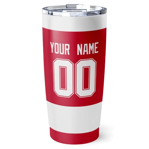 Image of ANTKING Detroit Tumbler 20oz Custom Name Number Travel Mug Gifts | Stainless Steel Insulated Coffee Cup for Men Women