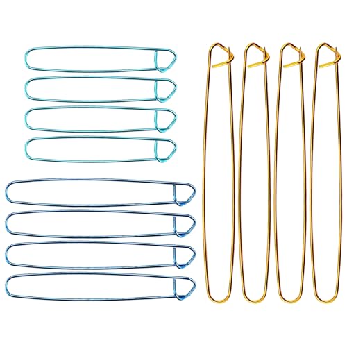 Whispern Cloud 12 Pieces Aluminum Knitting Stitch Holders 3 Sizes Multicolor Crochet Stitch Holders with Secure Fasteners Knitting Accessories for Sweaters Scarves Yarn Craft Projects