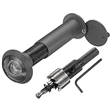 QUARKZMAN Türspion Türspion Mit 16mm/0.63'' Bohrersatz Passend Für 2-3/5'' Bis 4-1/8'' Haustür 200 Grad Weitwinkelspion Rückwärtiger Privatsphärenschutz Grau