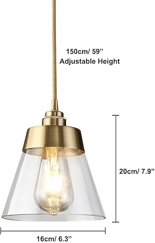 Miniatura 7 de Mini lámparas colgantes de latón con acabado dorado lámpara colgante de techo ajustable para mesita de noche comedor isla de cocina sobre mesa