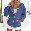 Yinguo Sweaters For Women Uk, Hoodies For Women Uk Oversized Hoodie Zip Up Sweatshirts Trendy Casual Loose Long Sleeve Crewneck Pullover Comfy Fall Winter Cloth Fashion Ladies Outfit, Navy 3XL #1