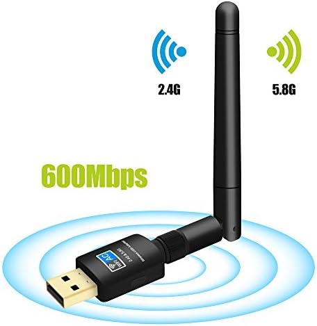 WiFi Adapter- AC600 Dual Band 2.4G / 5G Wireless Network USB WiFi Dongle for Tablet Laptop Destop PC,Support Win 10/8/7/Vista/XP/2000, Mac Os 10.4-10.12