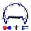 EastRock Tambourine Half Moon Tamburin Hand Halbmondförmiges Schellenring mit 16 verchromte Schellen für Aldult Anfänger Student