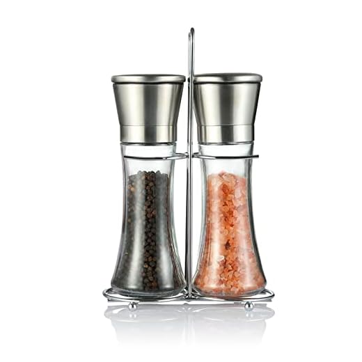 Conjunto De Moedor De Sal E Pimenta YEmirth Moinho De Pimenta Manual Recarregável Com Suporte Para Pimenta Em Grão Com Moinhos Grossos Ajustáveis, Pimenta Moída Fresca, Sais Do Himalaia Ou Marinhos
