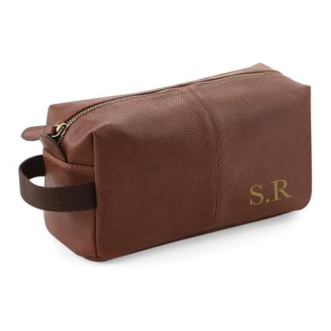 Personalised Leather Wash Bag for Men Cover