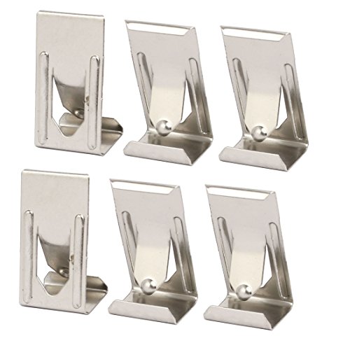 Image of uxcell 26mmx14mm Picture Photo Frame Metal Spring Turn Clip Hanger Siver Tone 6pcs