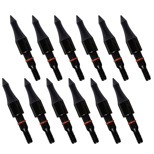 12pcs Archery Arrow Tips 100/125/150/200 Grain Field Tips 5/16 Inch Screw in Bullet Points, Archery Target Crossbow Practice Tip for Arrow Recurve Bow Compound Bow, Hunting Bow Arrow Target Practice
