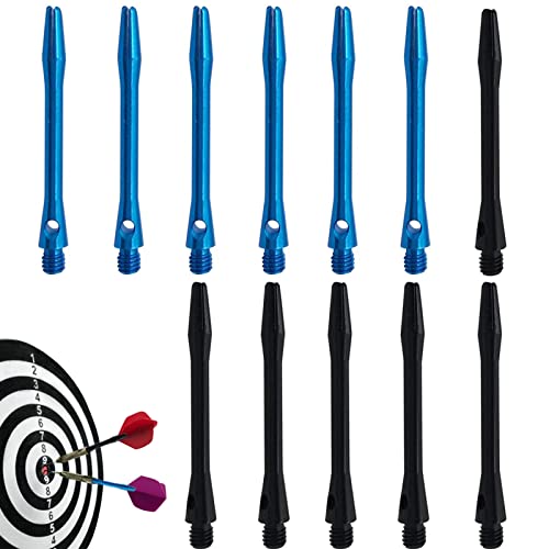 YDYSAA Darts Schäfte 12 Stück Dartpfeile Zubehör Dart Schäfte Set Austauschbare Dartpfeile 2Ba Dartschaft Dart Schaft Aus Einfarbigem Aluminium Dart Shaft for Soft Darts and Steel Darts Schwarz Cover