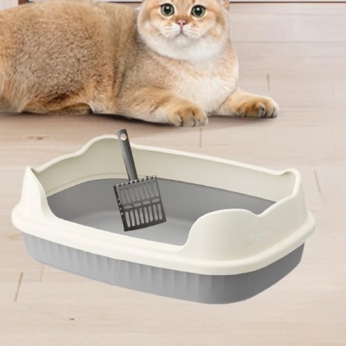 Arenero abierto para gato resistente Gralara gris miniatura 2