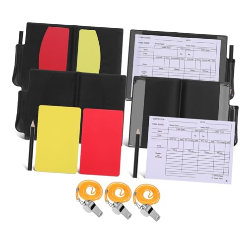 balacoo Competition Referee Kit Red Yellow Cards Soccer Referee Whistle for Sports