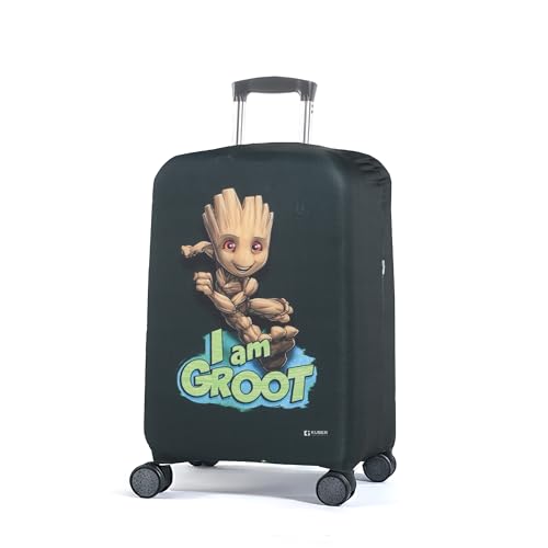 Image of Heart Home 22-26 Inch Polyester Medium Size Suitcase Cover | Dustproof and Machine Washable Luggage /Trolley Bag Cover Protector | I Am Groot Print - Green
