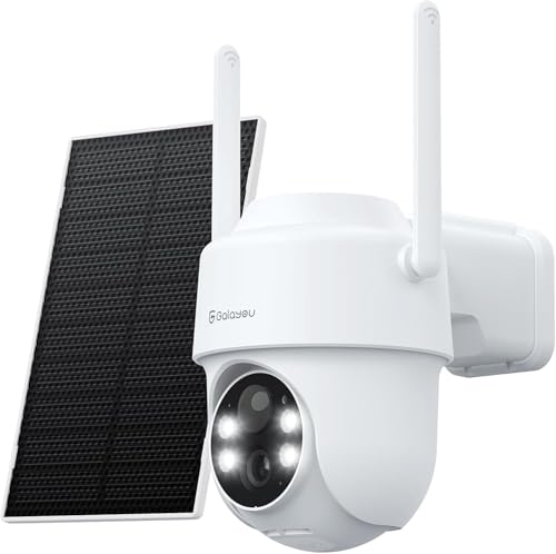 GALAYOU Überwachungskamera Aussen Akku Solar - 2K PTZ WLAN Kamera Überwachung Außen mit...