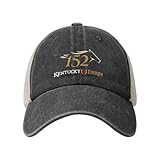 Kentucky 2026 Derby Cowboy Mesh Baseball Hats Vintage Wash Hat Casual Adjustable Outdoor Cowboy Hat Unisex Black