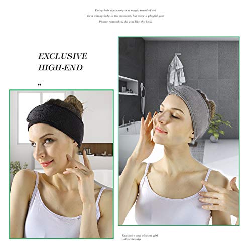 Spa Gezicht Hoofdband - 2/3 stuks Make-up Wrap Hoofd Douche Sport Badstof Hoofdband Verstelbare Stretch Handdoek met… - Image 5