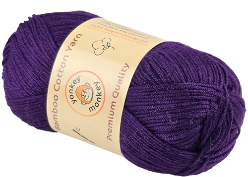 Image of 10-Pack of Yonkey Monkey 500 Grams Yarn - 70% Rayon derived from Bamboo, 30% Cotton - Imported - Violet 9022