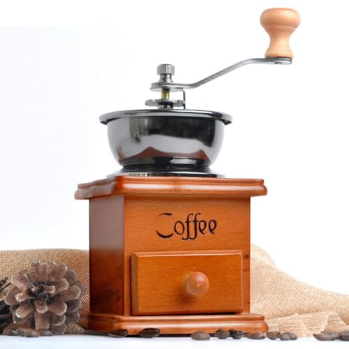 【Materiale selezionato】La base del manuale del macinacaffè è interamente in legno e ha cassetti, il che lo rende incredibilmente comodo e da usare. La smerigliatrice manuale utilizza un nucleo di macinazione da pulire, non odora di metallo, non genera calore
