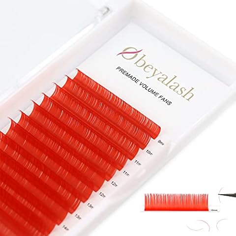 Extensión de Pestañas de Color 0.07 D Curl Extensiones de Pestañas Rojas 9-15mm Mixtas Clásicas Individuales Cover