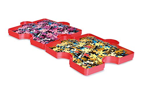 Clementoni Puzzle Sorter - Sort & Stack Jigsaw Puzzle Accessory - Sturdy and Easy to Use Plastic Puzzle Shaped Red Sorting Trays for Puzzles Up to 1000 Pieces - Thumbnail 2