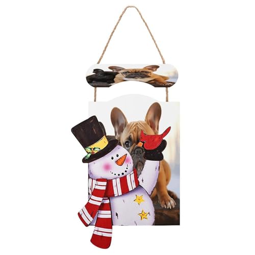 Bouledogue français de Noël en bois, cadeau idéal pour amateurs de chiens