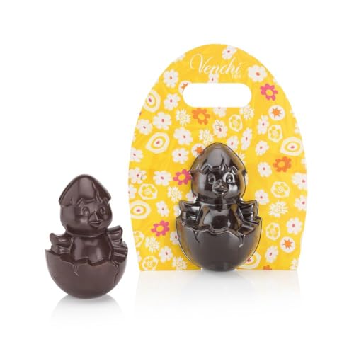 Venchi - Pollito de Chocolate Negro 60%, Sin Gluten, Vegano, 100 g, Colección de Pascua, Idea Regalo