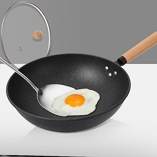 Wok de acero al carbono con mango de acero inoxidable miniatura 3