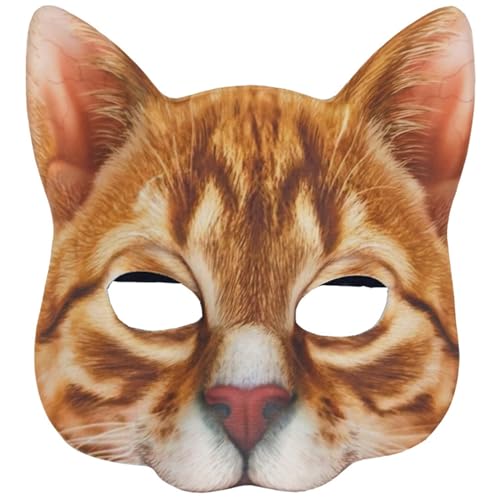 Máscara de gato impresa en 3D con ajuste elástico cómodo para bailes de disfraces