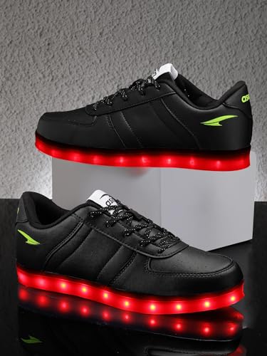 Image of ASIAN Men's Led Light High Glowing Dancing Multicolour Changing White Casual Sneaker Shoes with USB Cable Charging Shoes for Men's & Boy's Disco