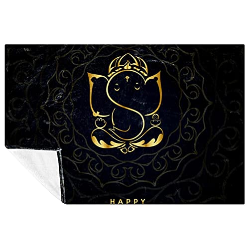 Couverture éléphant noir pour pique-nique camping et soirées canapé - 2