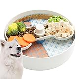 Puzzle Feeder Slow Dog Bowl for Dry, Wet, and Raw Food - 9.8 Inches Lick Bowl Makes Mealtime Fun for Large Dogs, Blue