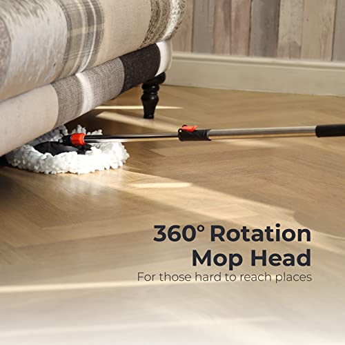 DIVCHI Drehmopp und Eimer-Set, Bodenreinigung, Wischeimer mit Wasserauslassstopfen, praktische Räder und ausziehbarer Griff – Bild 4