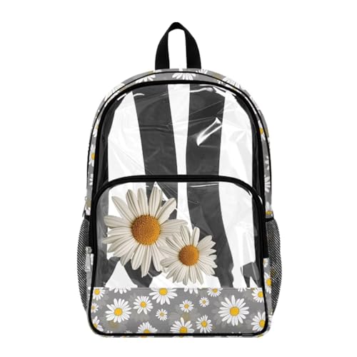 Sac à dos transparent imperméable et résistant 17 pouces à motif floral