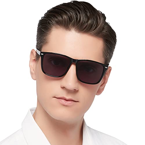 MARE AZZURO Oversized Reader Sunglasses +1.25 Men Outdoor Reading Glasses 1.0 1.25 1.5 1.75 2.0 2.25 2.5 2.75 3.0 3.5 4.0 (Black, 1.25)