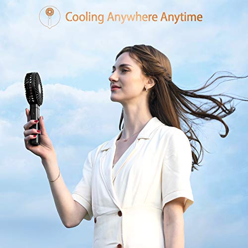 Image of Funme Portable Handheld Fan 5000mAh USB Desk Fan Person 4 Speed Settings for Outdoor Travel Black