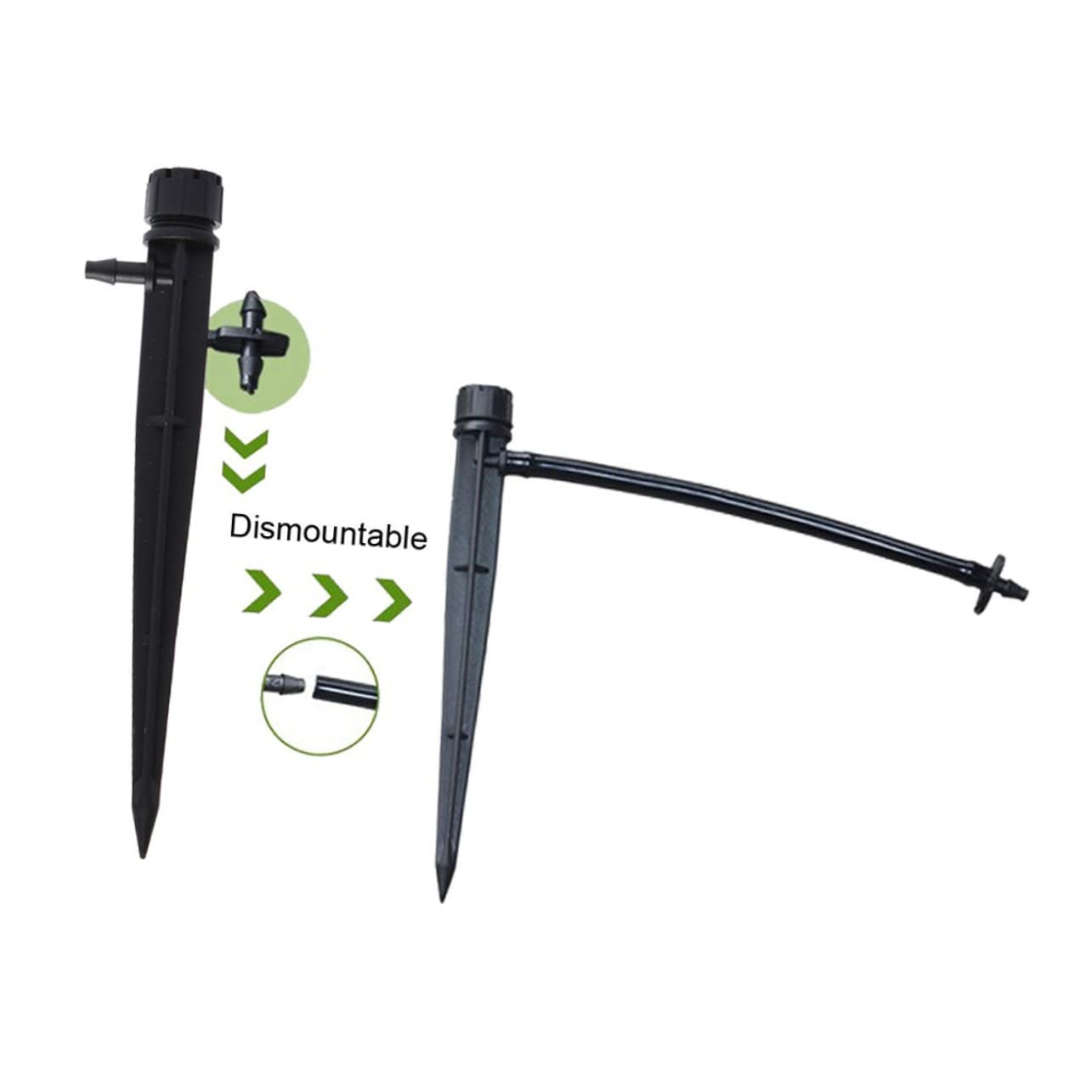 Abaodam Adjustable Dripper Irrigation Sprinkler Stake 50pcs 13cm Water Dripper for 4/7mm Tube No Dead Corner