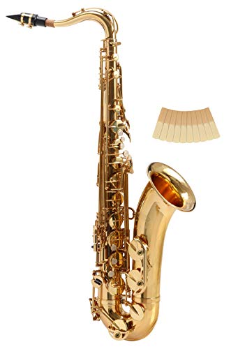 Classic Cantabile Winds TS-450 Saxofón Tenor Bb - Afinación Bb - Llave de Fa sostenido alta - Set ahorro incl. 10 unidades de cañas para saxofón 2.0