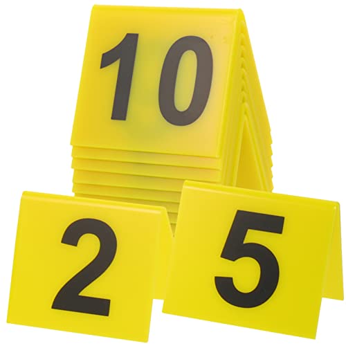 STOBOK Evidence Yellow Markers 10pcs Signage Yellow Acrylic Number Crime Scene Markers Evidence Markers, 6.3X5.5X0.2CM