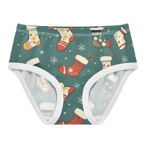 Girls' Sport Panties Organic Underpants for Kid Christmas Stockings with Snowflakes Pattern