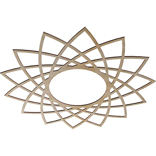 Image of Ekena Millwork 38 inchOD x 14 5 /8 inchID x 3 /8 inchT Eleanor Wood Fretwork Pierced Ceiling Medallion, Hickory